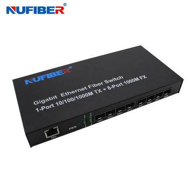 10/100/1000M convertisseur optique gauche de 8 de SFP+1 Rj45 de port de fibre d'Ethernet médias de commutateur