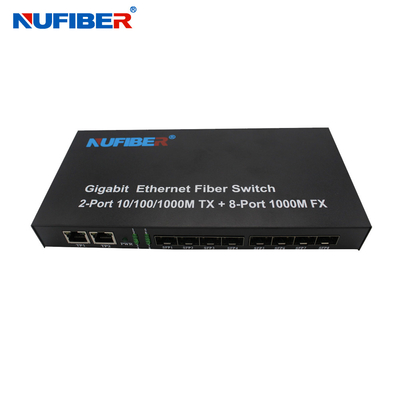10/100/1000M convertisseur optique gauche de 8 de SFP+2 Rj45 de port de fibre d'Ethernet médias de commutateur