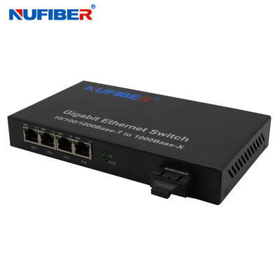 commutateur d'Ethernet de fibre de Sc de 1310nm 20km à basse température avec le port 4 Rj45
