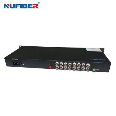 Convertisseur visuel 16BNC de fibre coaxial aux normes visuelles d'émetteur d'Ovideo de fibre et de soutien NTSC, de pal ou de SECAM de récepteur