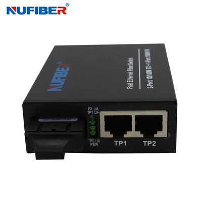 2 norme matérielle de la caisse EEE802.3x de fer de commutateur d'Ethernet de fibre de port d'UTP