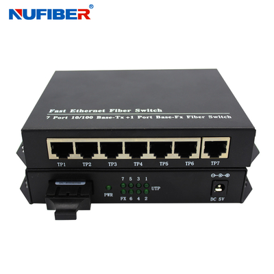 7 distance du mode unitaire 20KM de commutateur d'Ethernet de fibre du port RJ45
