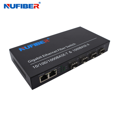 4 commutateur de Gigabit Ethernet de port de 1000M To 2 SFP avec la caisse de fer