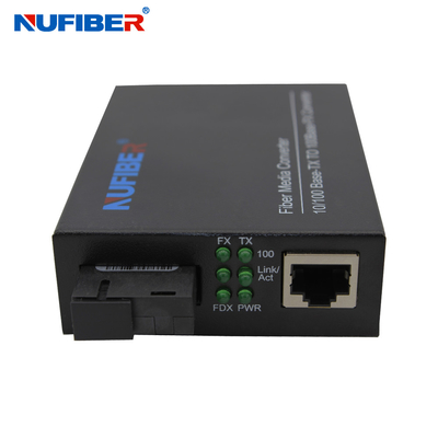 convertisseur rapide unitaire de médias de SM du mode 1310/1550nm 20km de fibre simple de 10/100M Fiber Media Converter