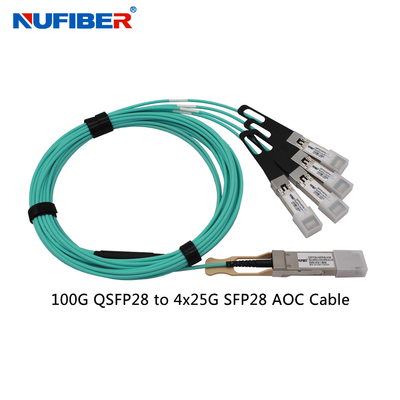 QSF28 À 4SFP28 AOC 7M Active Optical Cable compatible avec Cisco HP Huawei