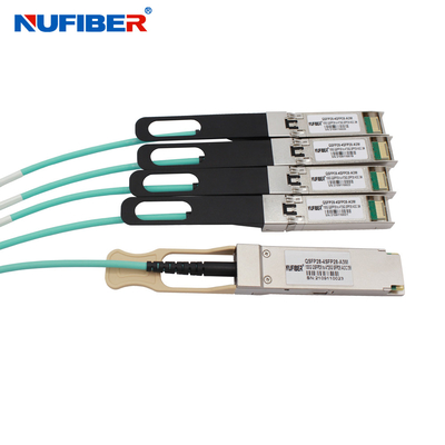 Câble à fibres optiques actif adapté aux besoins du client 1M 7M 100G Qsf28 de 10G 25G 100G AOC à 4Sfp28