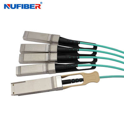 Câble à fibres optiques actif adapté aux besoins du client 1M 7M 100G Qsf28 de 10G 25G 100G AOC à 4Sfp28