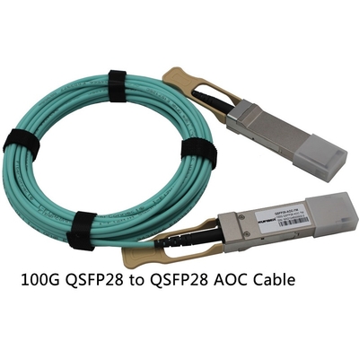 QSFP28 au câble à fibres optiques AOC 100G, 1M Active Copper Cable de la fibre QSFP28
