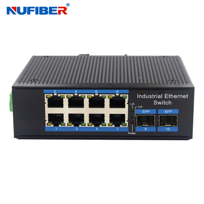 Port Unmanaged du commutateur 8x10/100/1000base-T SFP d'Ethernet industriel