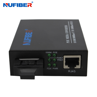 Double Sc de fibre de gigabit au convertisseur des médias RJ45 POE 30w pour la caméra d'IP de télévision en circuit fermé
