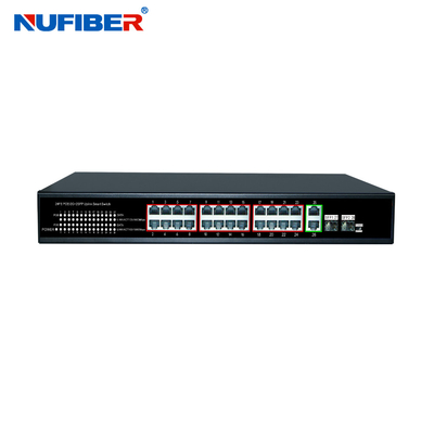 Commutateur Unmanaged POE 4 de fibre d'Ethernet d'ODM de gigabit 8 16 24 ports 10/100M 48V