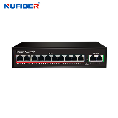 10 / OEM de 100M/ODM 4 8 16 24 gigabits gauches de POE de commutateur de fibre d'Ethernet avec 2 ports de SFP