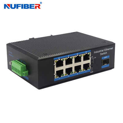 La catégorie industrielle SFP commutent le convertisseur 8 24V industriel gauche de Gigabit Ethernet