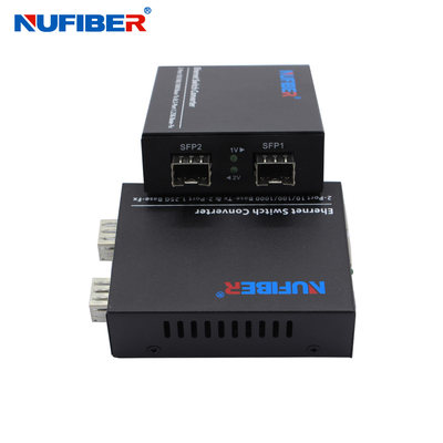 Commutateur d'Ethernet de fibre de gigabit de DC5V, commutateur gauche d'Ethernet de 2 SFP