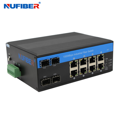 Commutateur industriel contrôlé SFP d'Ethernet de SFP au WEB de réseau de port de 8 10/100/1000M UTP