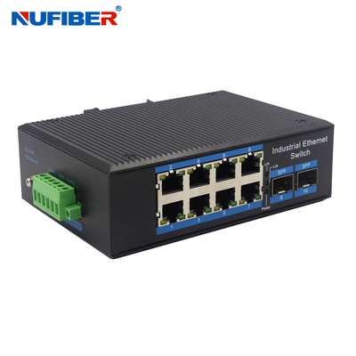 Commutateur 2 1000M à 8 10/100/1000M Industrial Unmanaged d'Ethernet de SFP de gigabit d'IP40 10Port