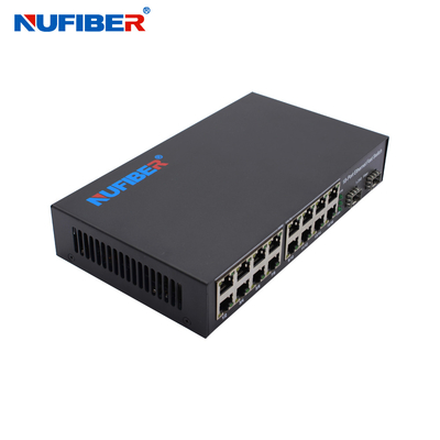 OEM 16 ports UTP Gigabit 2 ports SFP 10/100/1000 Base-T 16 ports à 2*1.25G Module SFP Commutateur Ethernet à fibre