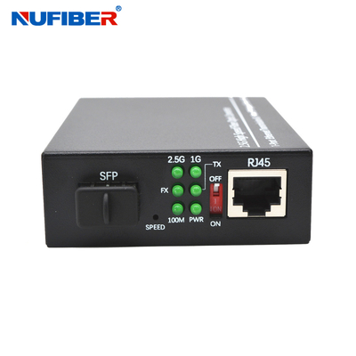 Convertisseur multimédia en fibre optique de 2,5G SFP à RJ45