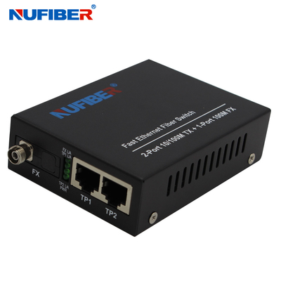 100M 2*10/100Base-Tx au commutateur simple d'Ethernet de fibre de la fibre FC 20km du SM 1*100Base-Fx