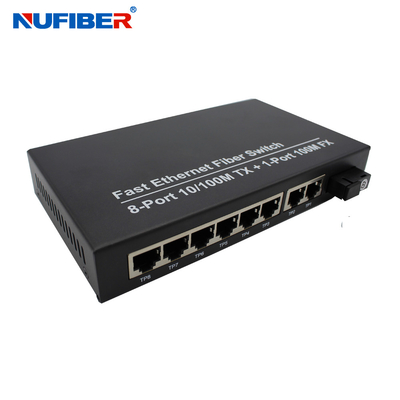Commutateur du port Rj45 du commutateur DC5V 2A 8 d'Ethernet de fibre de mode unitaire de FCC