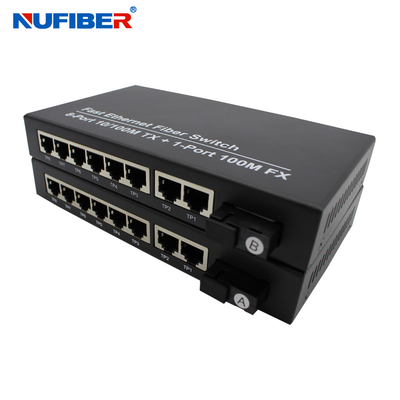 Commutateur du port Rj45 du commutateur DC5V 2A 8 d'Ethernet de fibre de mode unitaire de FCC