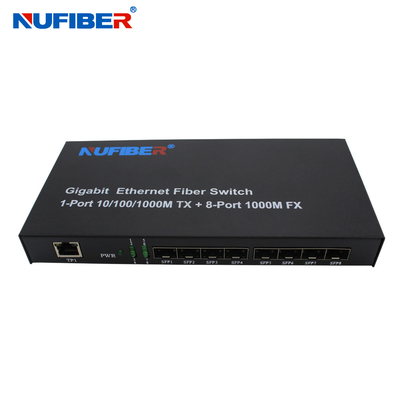 10/100/1000M convertisseur optique gauche de 8 de SFP+1 Rj45 de port de fibre d'Ethernet médias de commutateur
