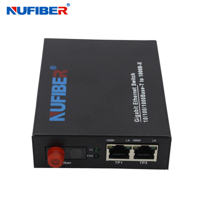 1000M 2 convertisseur gauche de commutateur d'Ethernet de fibre de gigabit de Bidi FC 1310nm/1550nm de la fibre Rj45+1