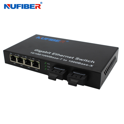 Fonction automatique de négociation de double de fibre de SM commutateur à quatre orifices d'Ethernet