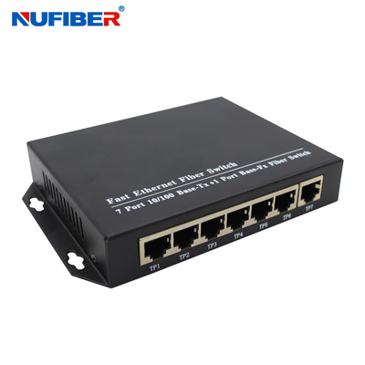 7 distance du mode unitaire 20KM de commutateur d'Ethernet de fibre du port RJ45