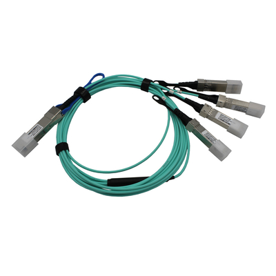 QSFP28 au câble à fibres optiques actif de 4x25G OM3 AOC 100G pour des réseaux de zone de stockage