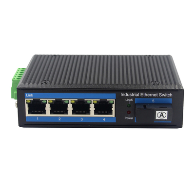Convertisseur gauche de médias de fibre de Gigabit Ethernet de rail du vacarme IP40 4